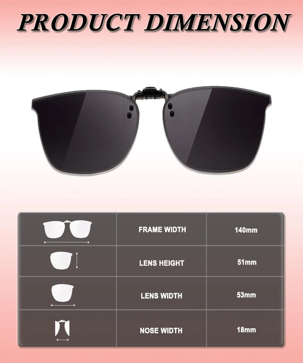 Сонцезахисні окуляри-кліпса XITUADDA, Поляризовані для жінок, Підйомні та надлегкі UV400, фото №2