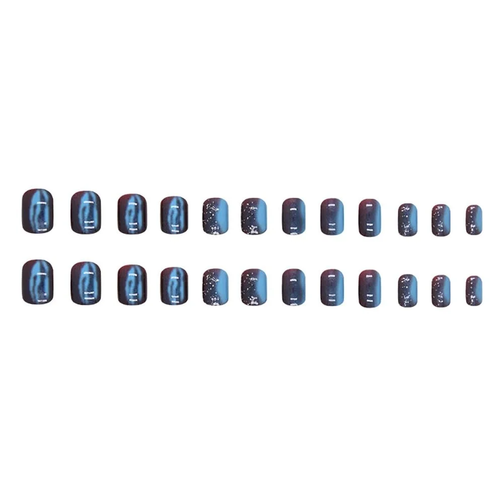 Накладные ногти Galaxy Blue Red Short Press On 24 шт Blue Red, фото №5