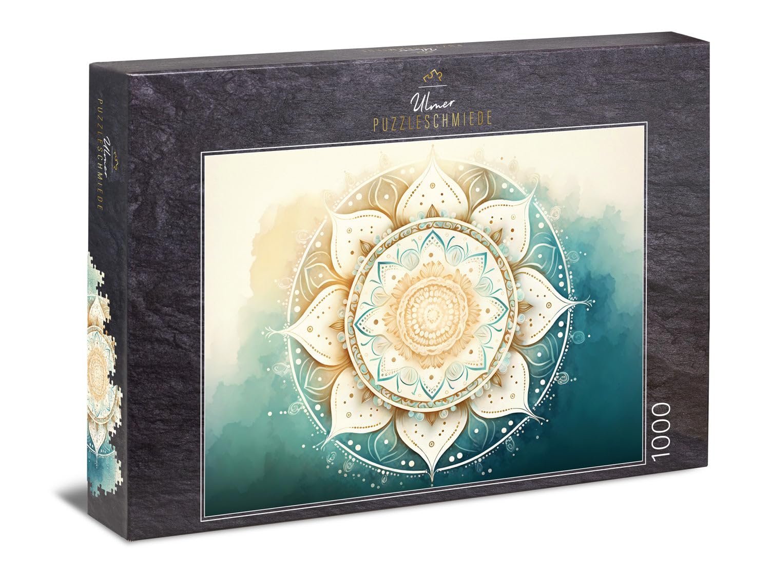 Пазл Ulmer Puzzleschmiede Mandala Watercolour 1000 элементов белый мотив мандалы в акварельном стиле, фото №1