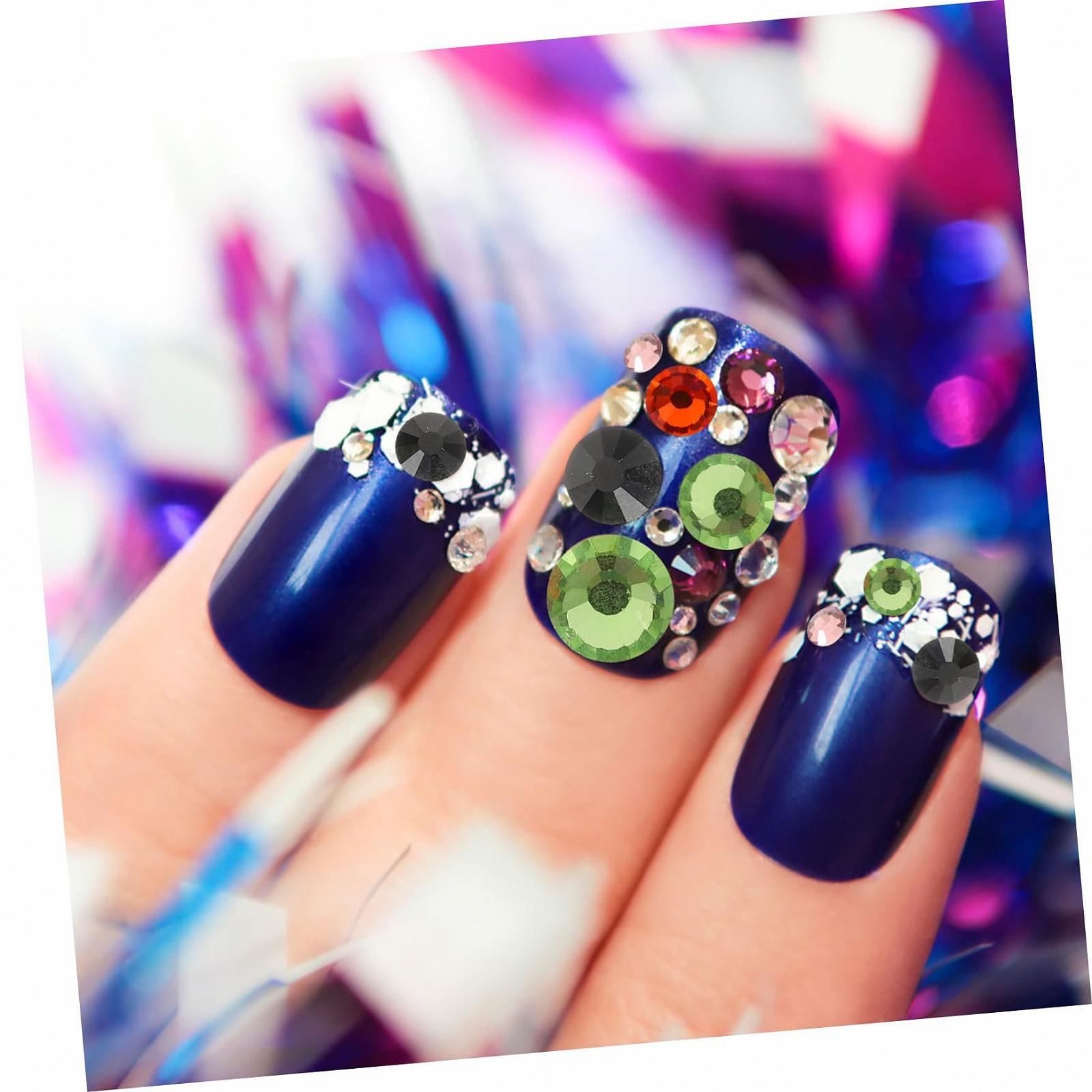 Стразы для ногтей FRCOLOR 2 шт. Блестящие, плоские стеклянные подвески для дизайна ногтей, веера, универсальные для рукоделия и изготовления ювелирных изделий, фото №2