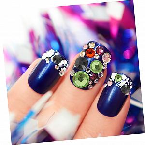 Стразы для ногтей FRCOLOR 2 шт. Блестящие, плоские стеклянные подвески для дизайна ногтей, веера, универсальные для рукоделия и изготовления ювелирных изделий synthetic.ua - Фото 1