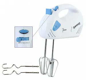 Ручной миксер Rainberg RB-1002 на 5 скоройстей 300W с переключателем скоростей белый - Фото 1