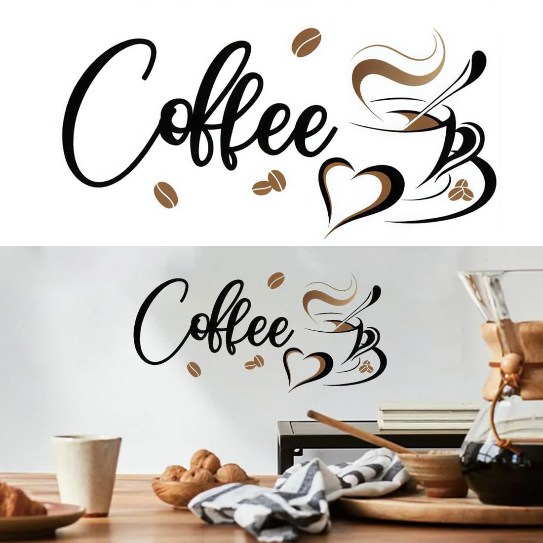 Наклейка на стіну Coffee Beans коричнева 1 шт., фото №1 Наклейка на стіну Coffee Beans коричнева 1 шт., фото №1