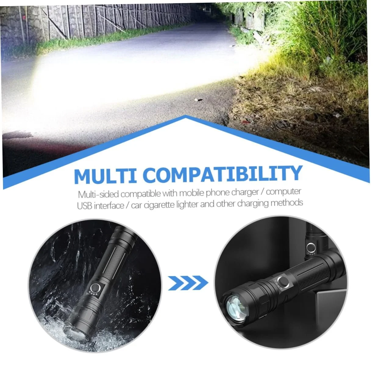Уличный фонарик OSALADI с USB-зарядкой, телескопический дизайн для аксессуаров для походов на открытом воздухе с мониторингом потребления тока, фото №7
