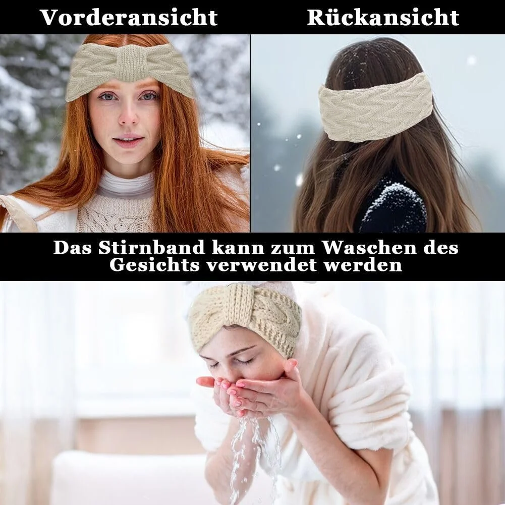 В'язана Жіноча Зимова Пов'язка на Голову Білий + Рожевий, фото №4 В'язана Жіноча Зимова Пов'язка на Голову Білий + Рожевий, фото №4