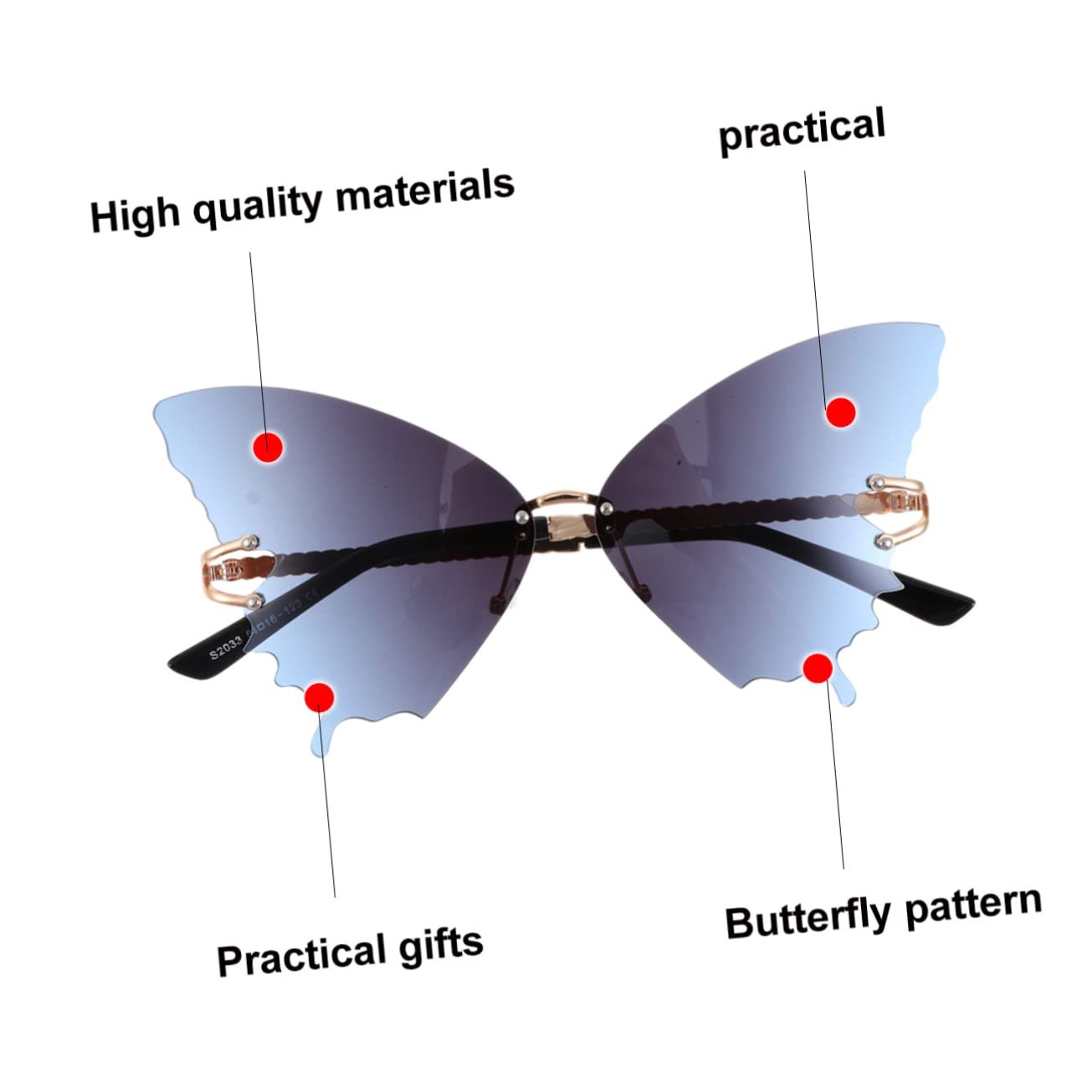 Сонцезахисні окуляри Метелик Без оправи PACKOVE 2 шт, фото №4