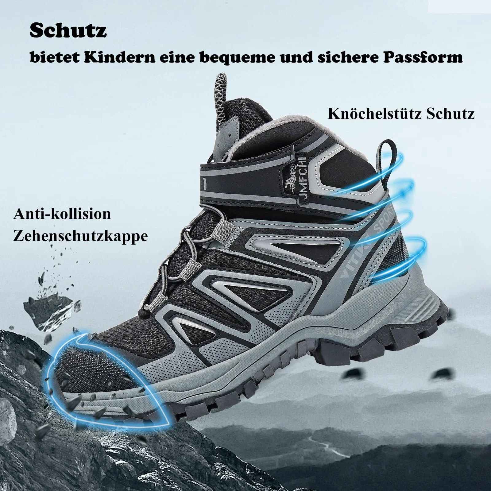 Кросівки зимові JMFCHI Fashion для хлопчиків, снігові, дитячі, теплі, з підкладкою, фото №6