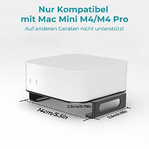 Подставка для компьютера Совместима с Mac Mini M4 2024 Металлический держатель с отверстием для сетчатой кнопки Настольная подставка с держателем для ручек Вентиляция synthetic.ua - Фото 1