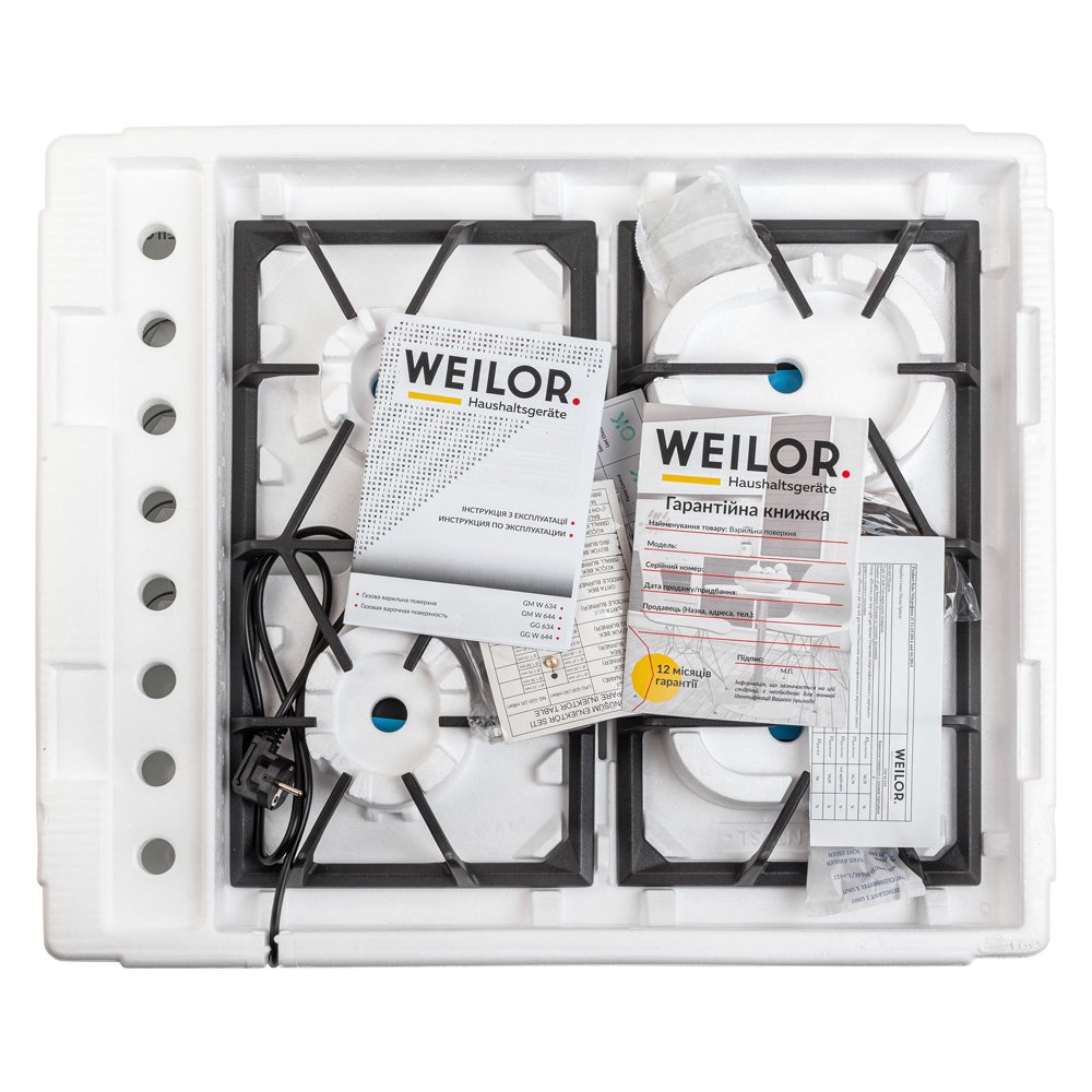 Поверхня газова на металі WEILOR GM W 634 WH, фото №10
