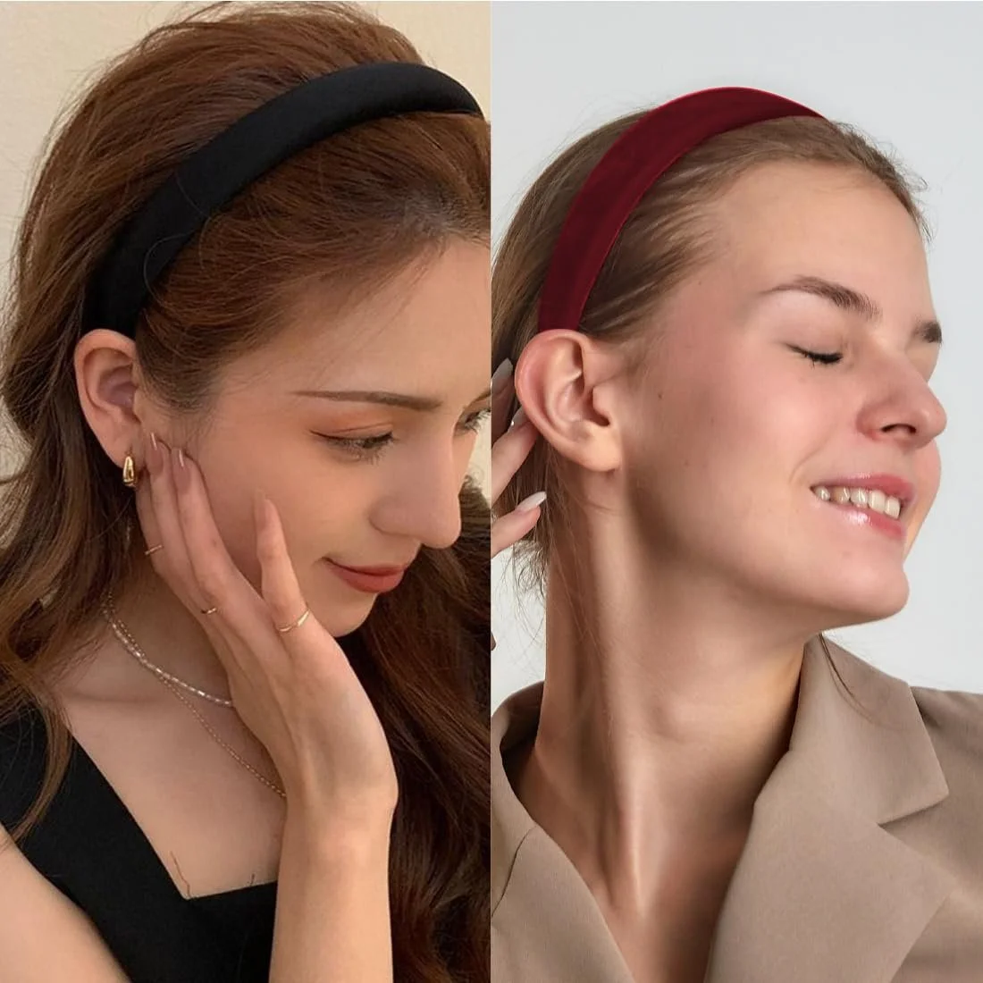 Набір оксамитових обручів на голову (2 шт.), фото №5