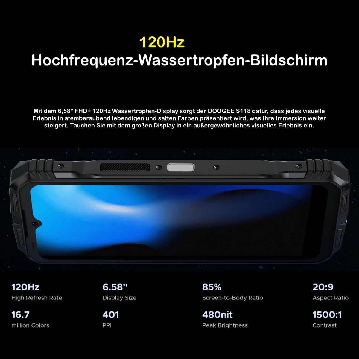 Смартфон DOOGEE S 118 20GB RAM + 512GB ROM 10800mAh 6.58 дюймів FHD+ 120Hz 50MP Android 14 Octa Core 4G Dual SIM GPS NFC Fingerprint Червоний, фото №6