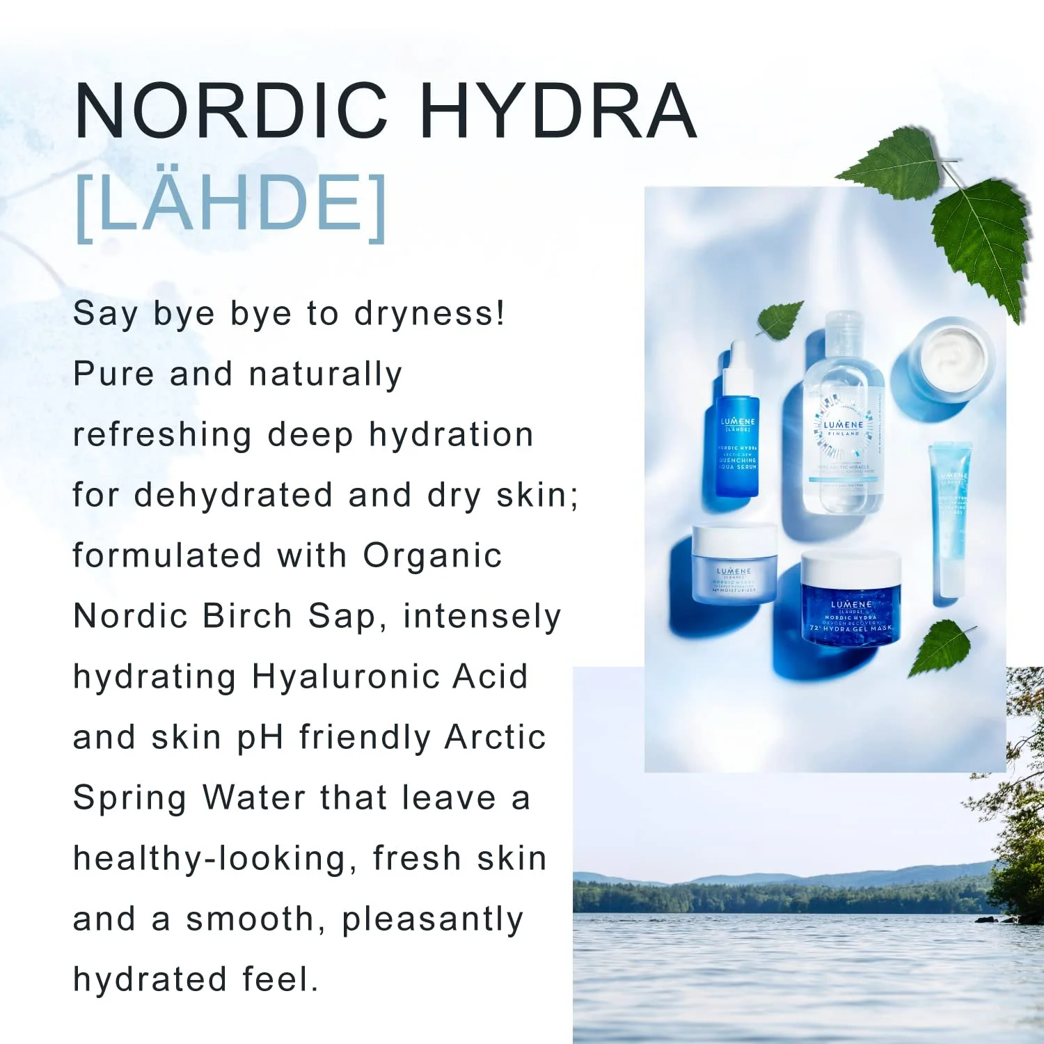 Гель для обличчя LUMENE Nordic Hydra [LÄHDE] Water Gel з потрійною гіалуроновою кислотою та ніацинамідом для жирної шкіри, фото №5