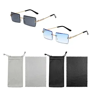 Сонцезахисні окуляри BEIIEB Прямокутні Без оправи Прозорі - Фото 1