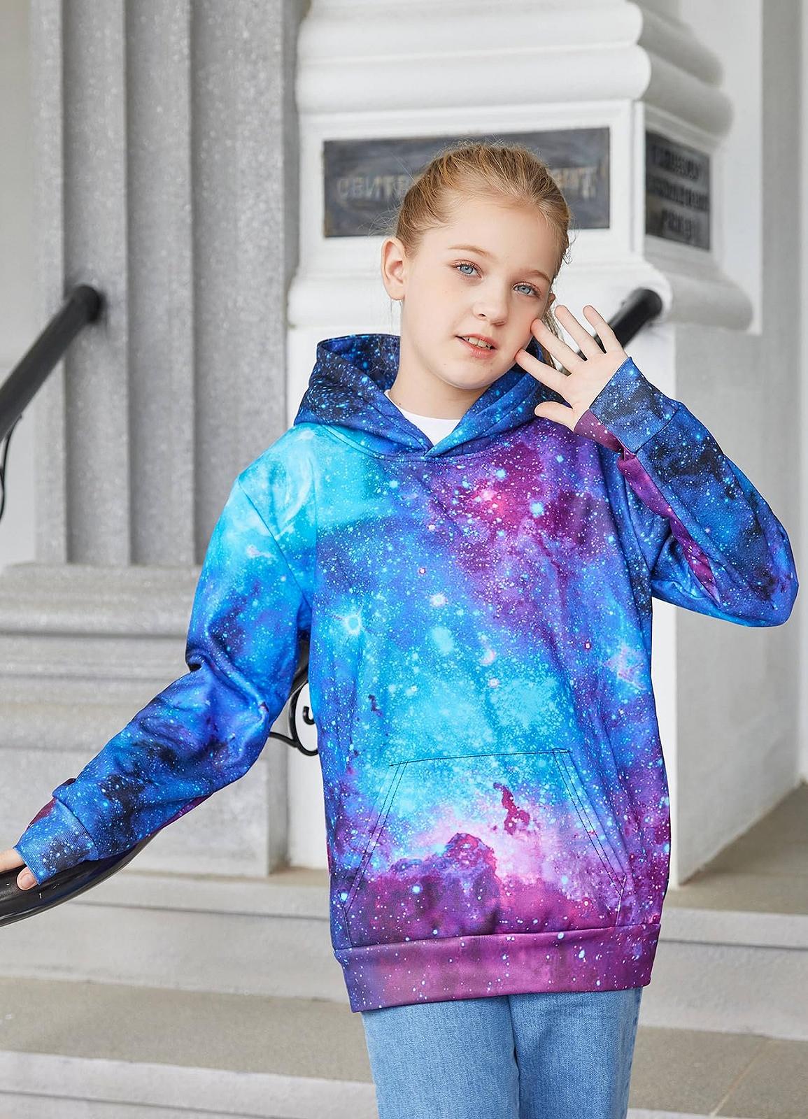 Худі Fanient 3D принт для хлопчиків та дівчаток, фліс, з кишенями кенгуру, фото №6