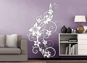Наклейка на стіну Grandora W951 Flower Tendril Біла 58 x 110 см - Фото 1