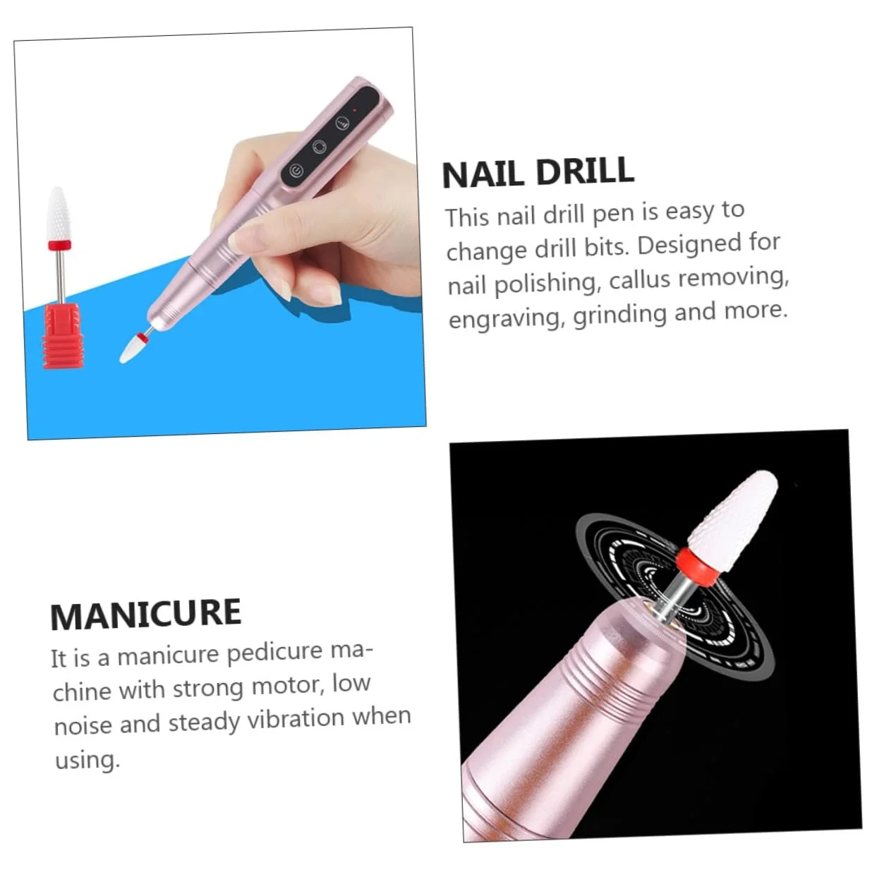 Полировщик для ногтей Healvian Claw Cutter для домашних животных, ручка для маникюра, профессиональный набор для маникюра, ручка для сверления ногтей из акрила, розовая, алюминиевый сплав, стиль компьютерной ручки, фото №2 Полировщик для ногтей Healvian Claw Cutter для домашних животных, ручка для маникюра, профессиональный набор для маникюра, ручка для сверления ногтей из акрила, розовая, алюминиевый сплав, стиль компьютерной ручки, фото №2