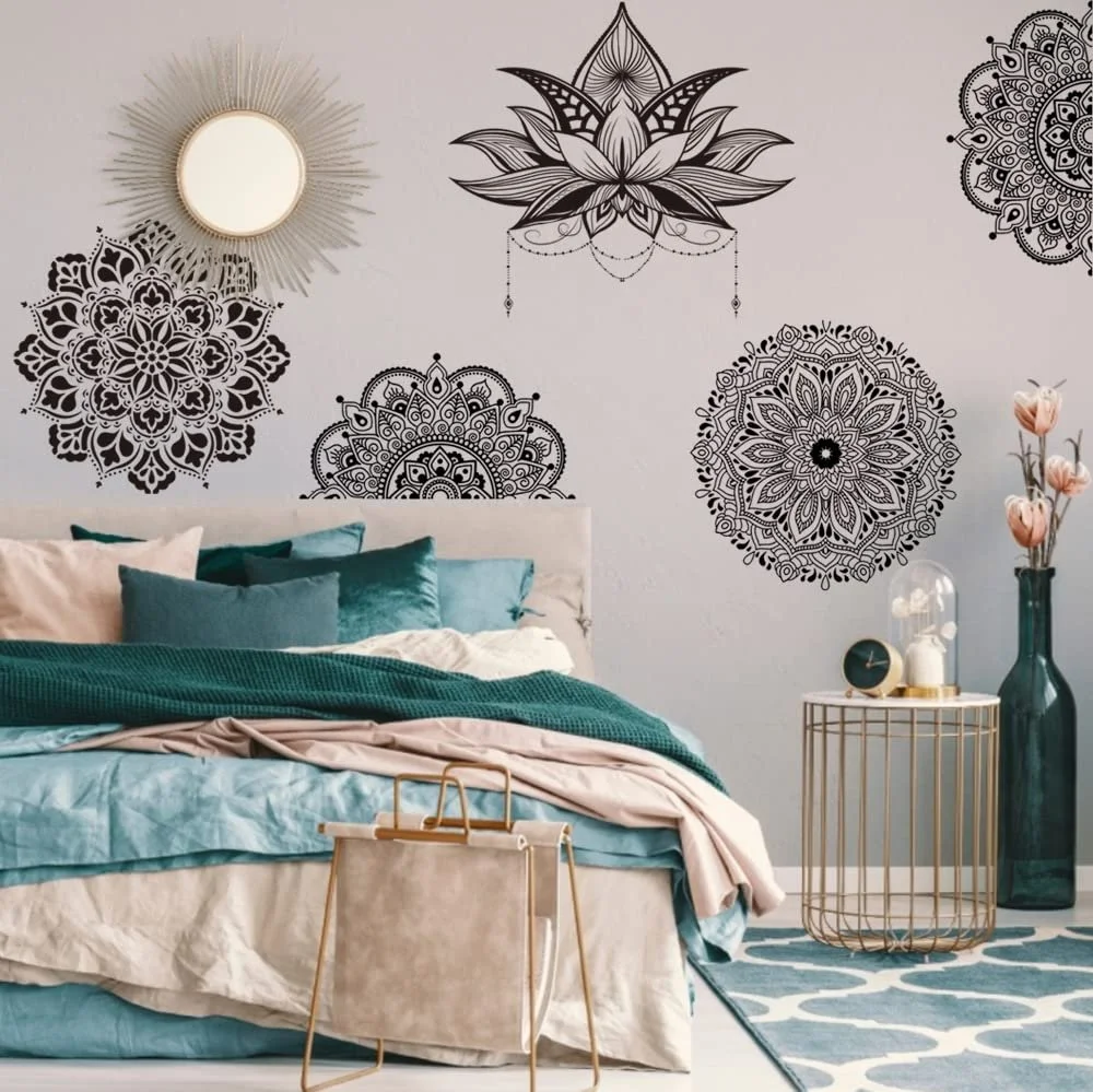 Наклейка на стіну Runtoo Mandala Великий Лотос Чорний, фото №2