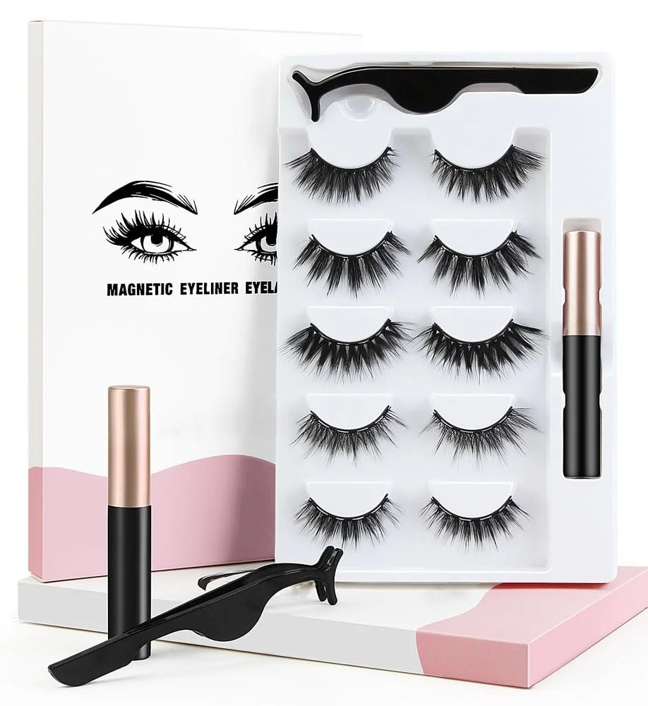 Ресницы накладные магнитные с подводкой и пинцетом, фото №1