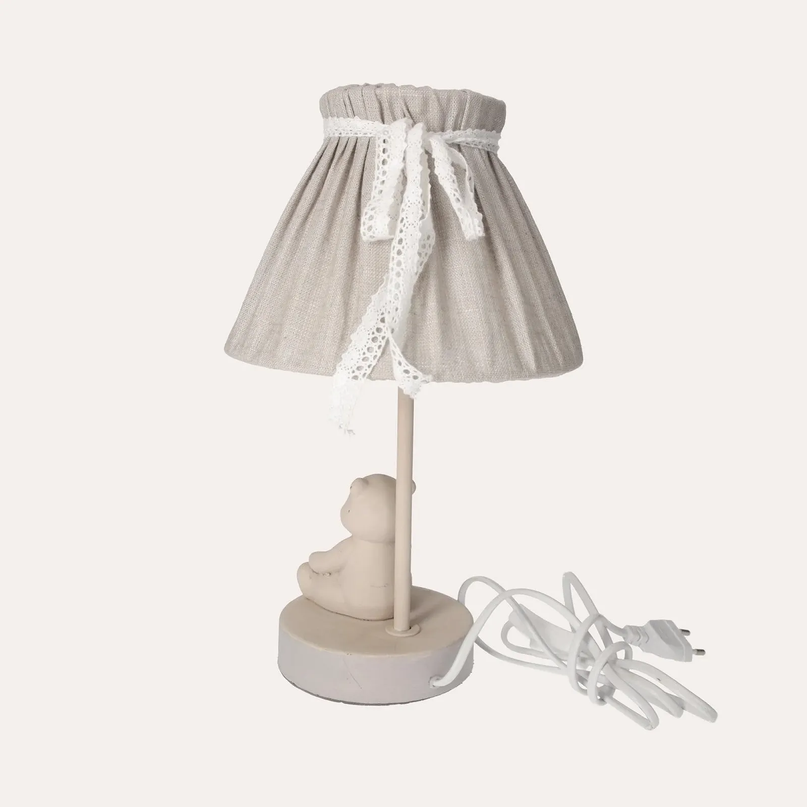 Настільна лампа Дерево Country House Shabby Тканинний абажур 60 см Бежева, фото №2