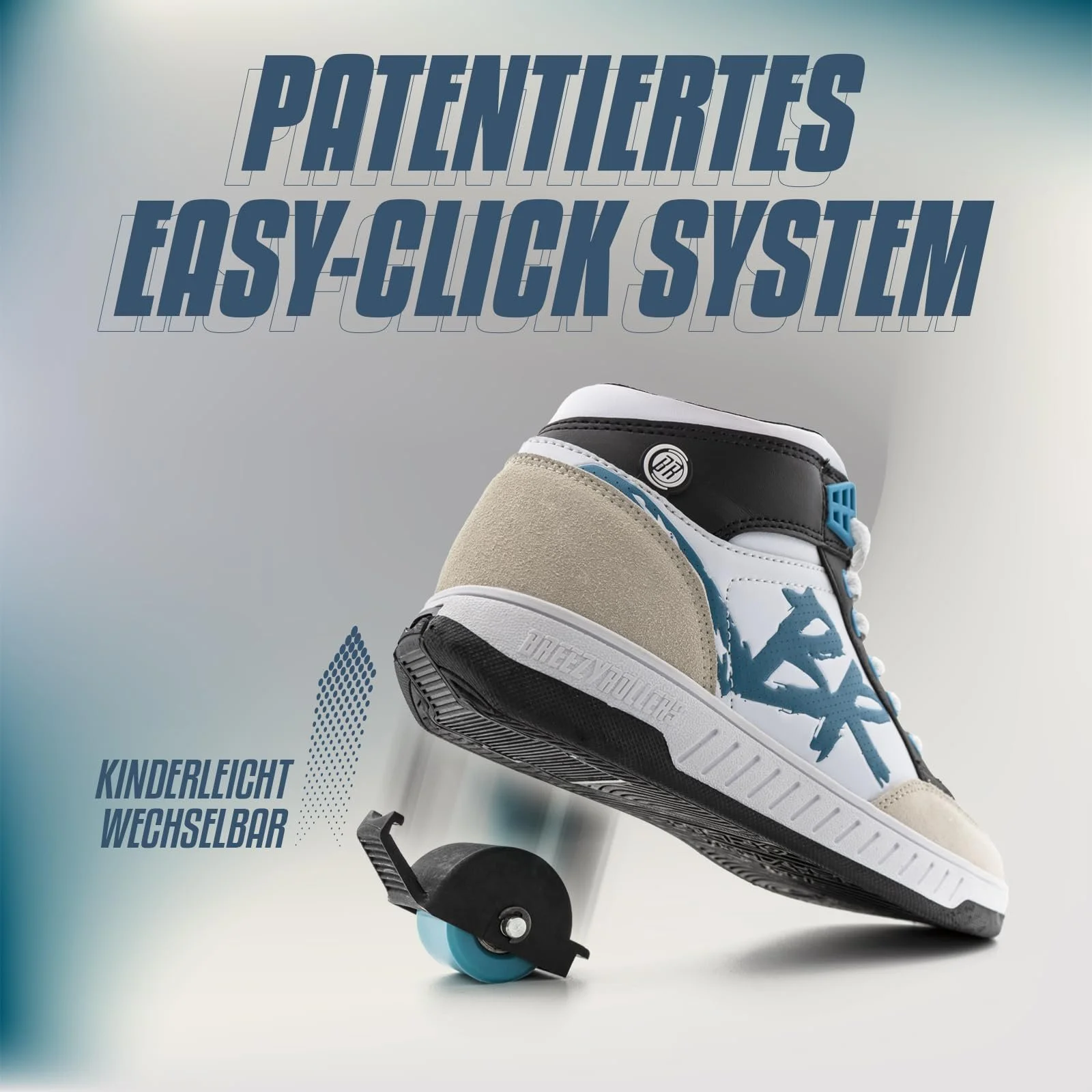 Кроссовки BREEZY ROLLERS с Колесами для Детей, Роликовые Кроссовки, Детские, От Детской Уличной Обуви до Роликовых Коньков за Несколько Секунд, Запатентованная Система Click, Кроссовки с Колесами для Девочек и, фото №2