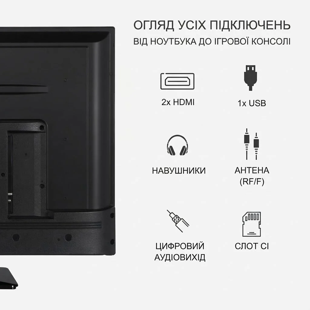 Телевізор 24" Telefunken XH24O550M / HD / 50 Гц / LED / T2, фото №3