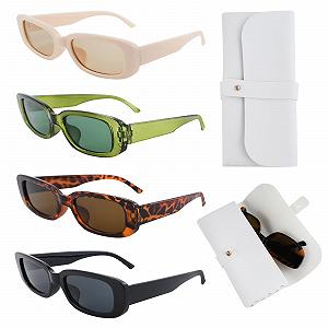 Сонцезахисні окуляри VINEST Вінтажні Прямокутні Бежевий, набір 4 шт - Фото 1