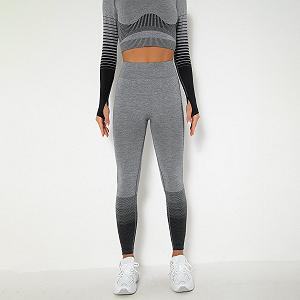 Леггинсы женские спортивные 9647 S серые с черным synthetic.ua - Фото 1