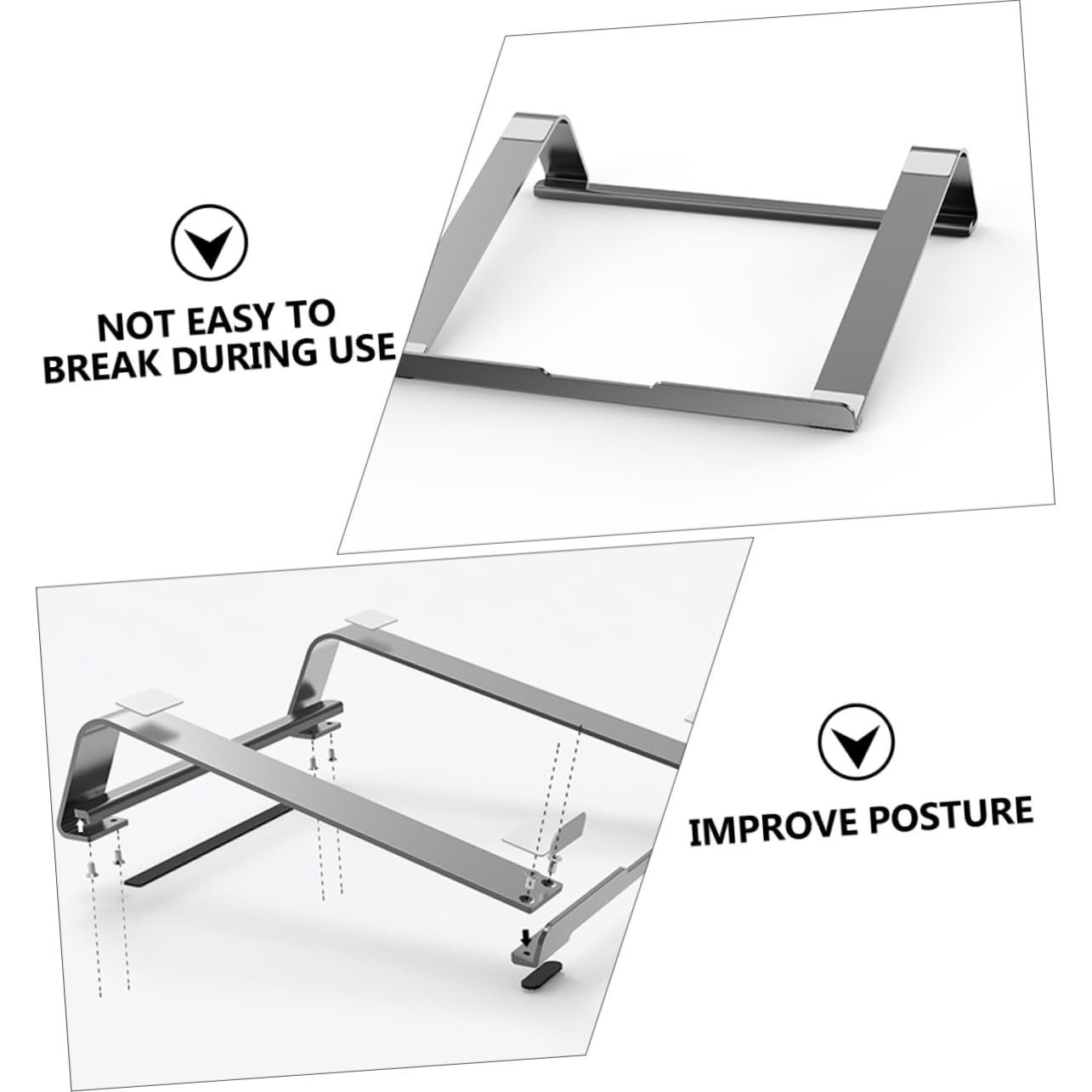 Подставка для ноутбука алюминиевая эргономичная с открытой теплоотдачей Нескользящая подставка и прочная износостойкая конструкция для улучшенного комфорта и охлаждения, фото №6