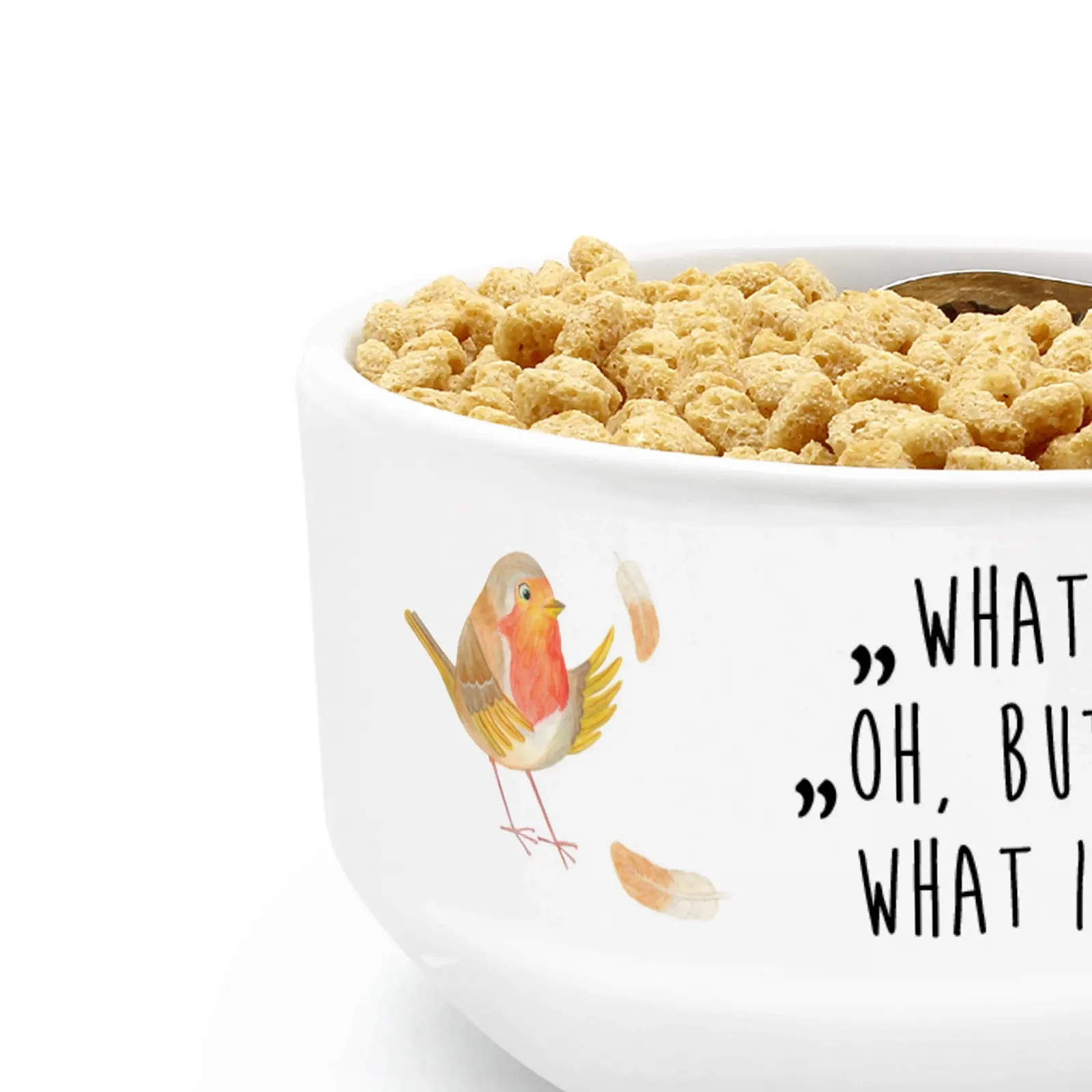 Миска для хлопьев Mr. & Mrs. Panda Малиновка Перья Белый, фото №5