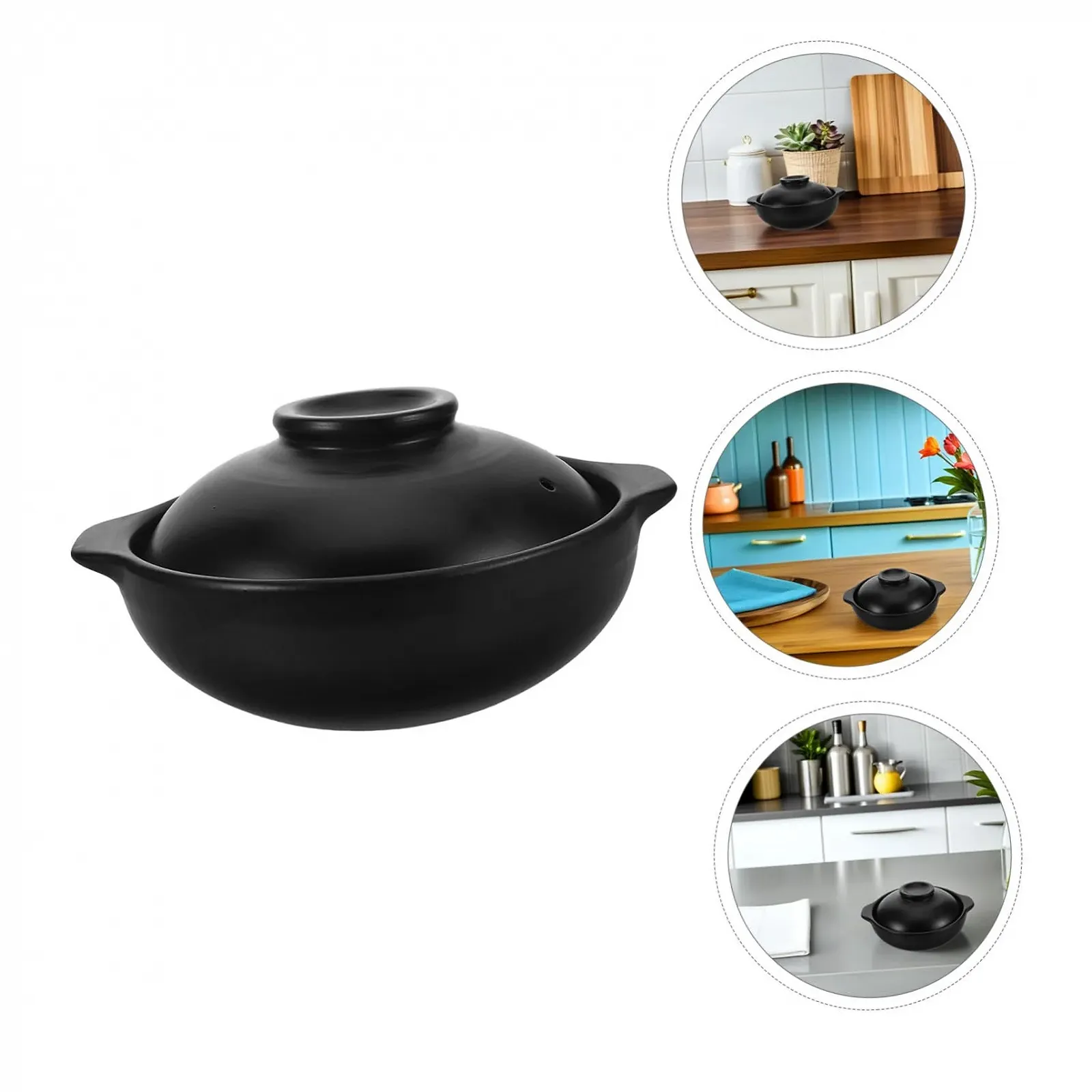 Горшок глиняный Donabe с крышкой традиционный китайский жаростойкий, фото №9