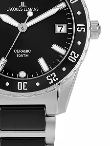 Часы Jacques Lemans Liverpool Мужские, нержавеющая сталь / высокотехнологичная керамика, нержавеющая сталь 42-10 synthetic.ua - Фото 1