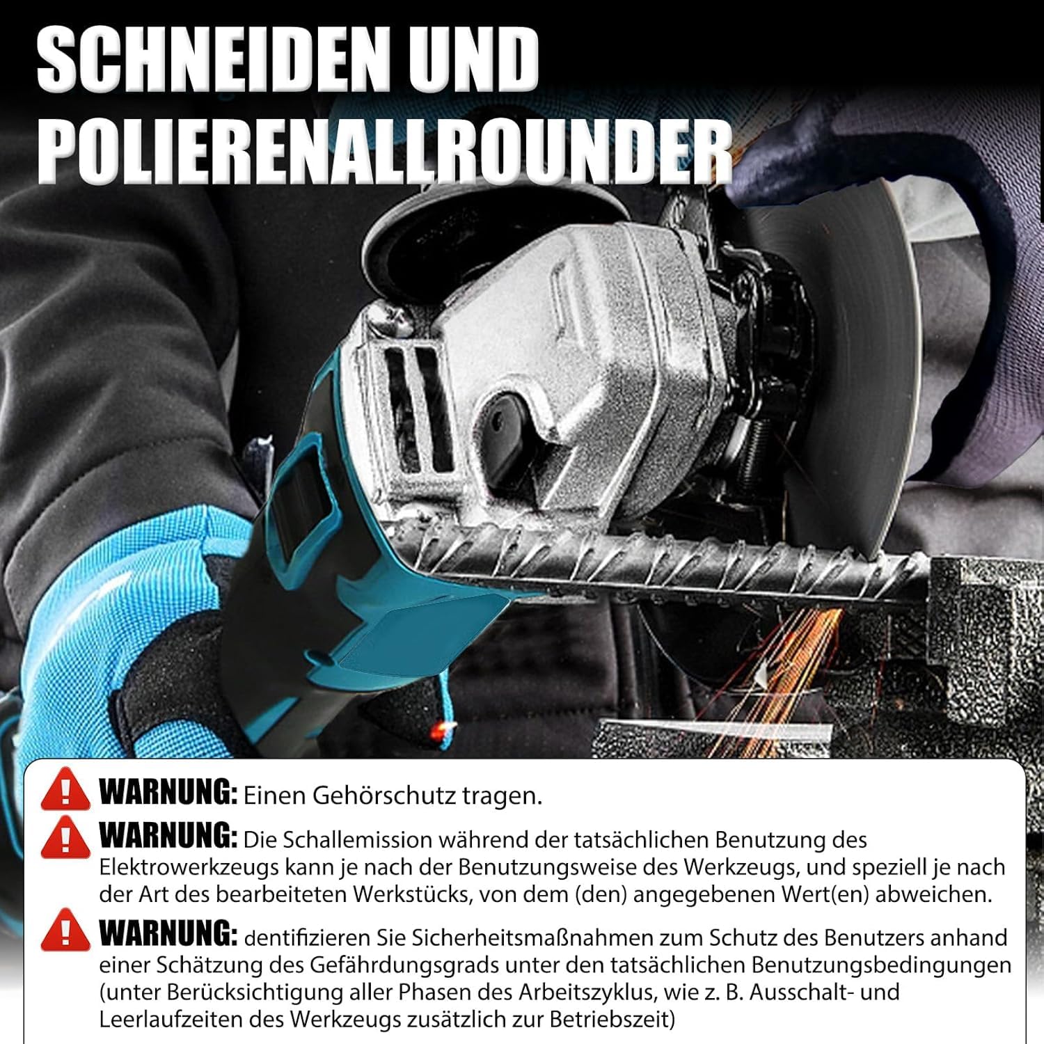 Батарейний кутовий шліфувальний апарат заміна для Makita DGA517Z безщітковий різальний шліфувальний диск 125 мм 850 Вт з 2 x 5500 мАг батареями шліфування для видалення фарби та розчину, фото №2 Батарейний кутовий шліфувальний апарат заміна для Makita DGA517Z безщітковий різальний шліфувальний диск 125 мм 850 Вт з 2 x 5500 мАг батареями шліфування для видалення фарби та розчину, фото №2