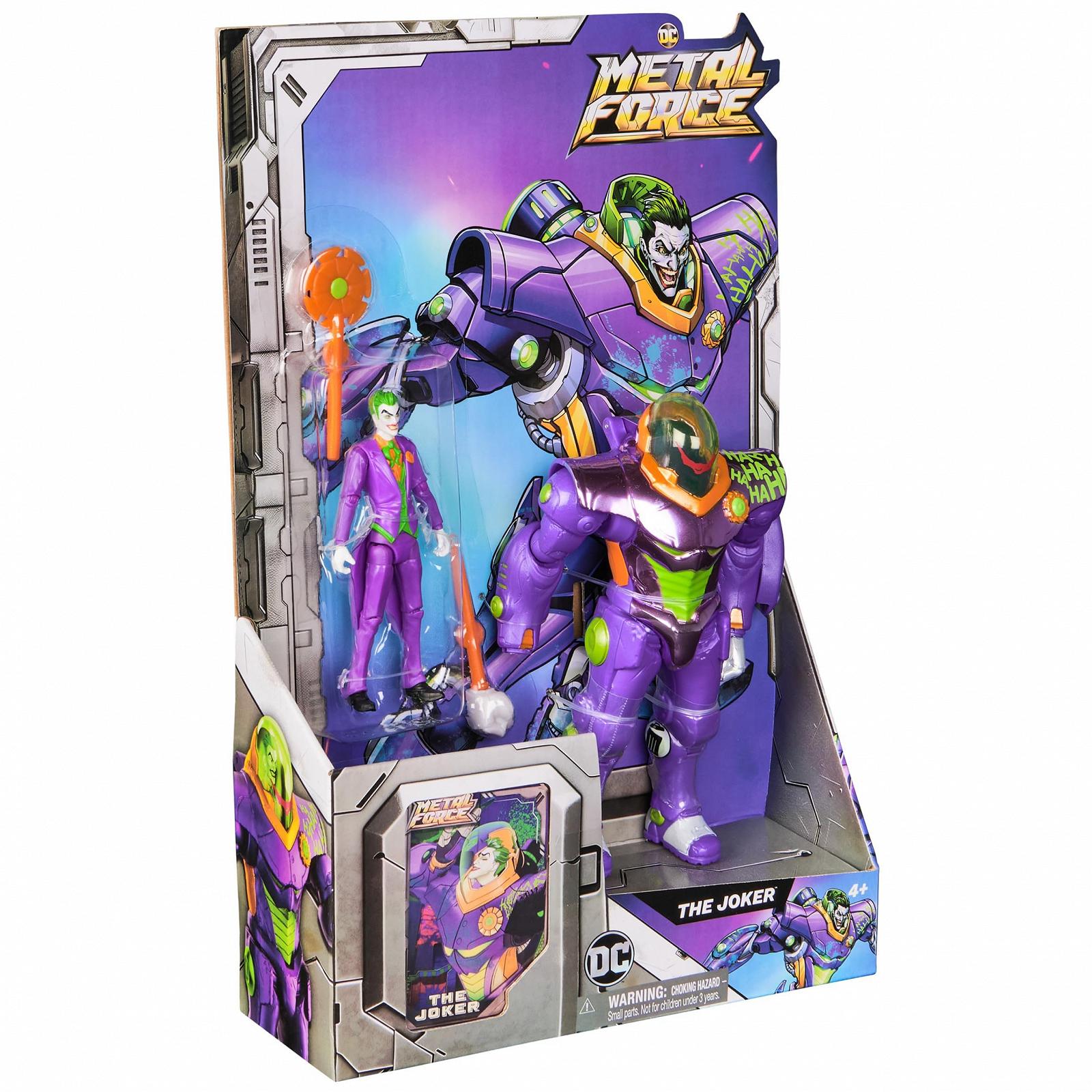 Фігурка Джокера DC Comics Metal Force, 15,24 см з міні-фігуркою 10,16 см, з вбудованим бластером та бронекостюмом, фото №9
