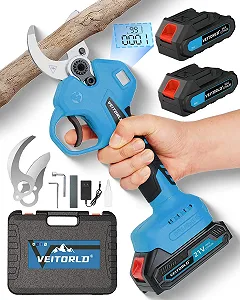 Секатори акумуляторні Veitorld, з безщітковим мотором 40 мм, 2 x 2000 mAh - Фото 1