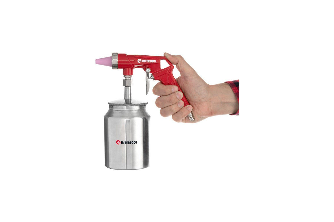 Пневмопістолет піскоструйний Intertool нижній бак 1000 мл x 8 атм (PT-0707), фото №5