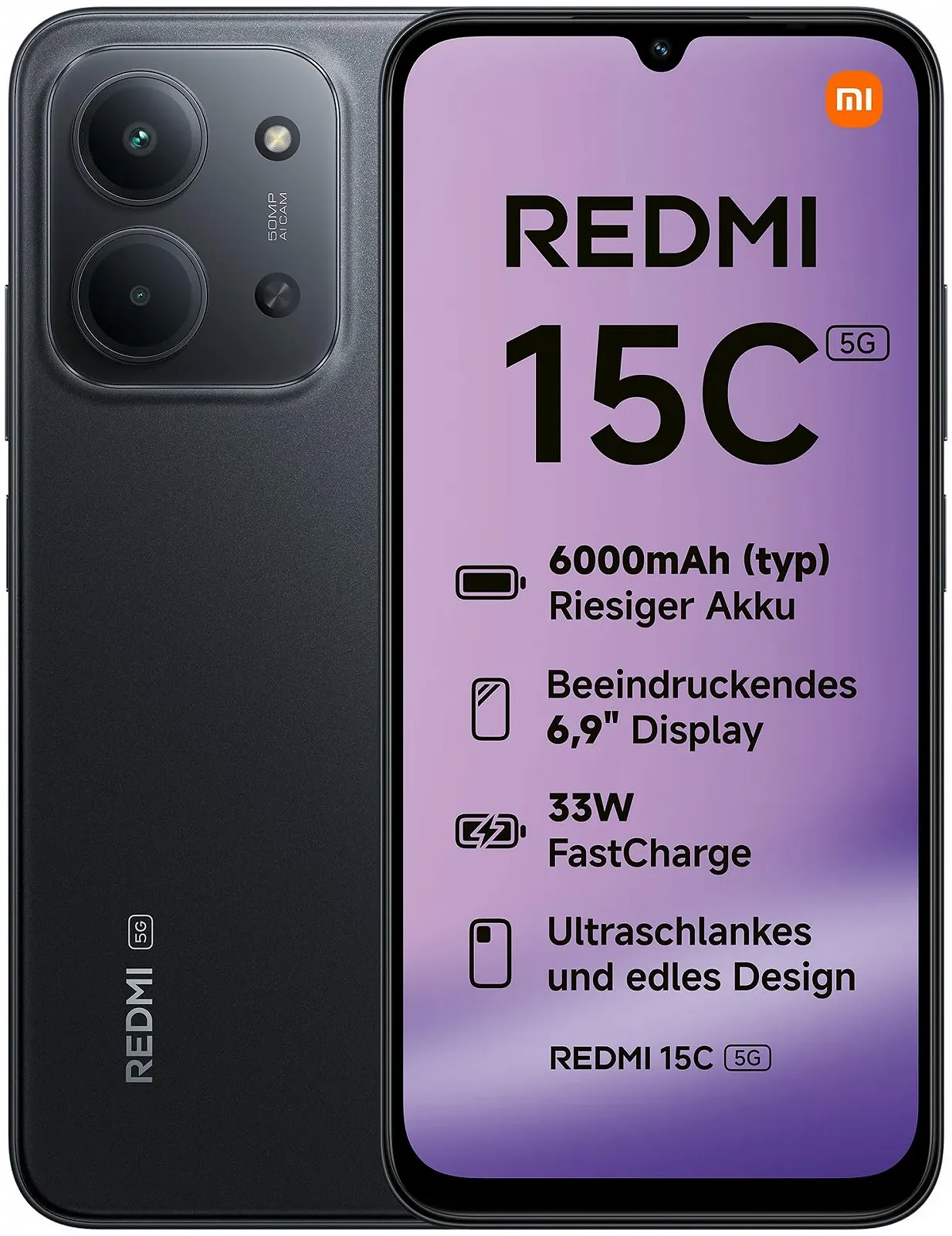 Смартфон Xiaomi Redmi 15C 5G 4/128 GB Midnight Black, фото №1 Смартфон Xiaomi Redmi 15C 5G 4/128 GB Midnight Black, фото №1