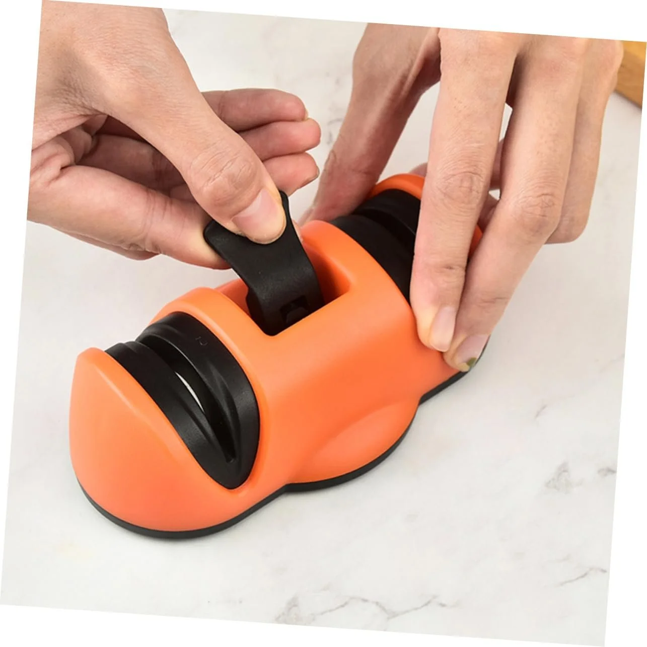 Точилка для ножей Mobestech бытовая с присоской двухслотовая эргономичная с нековзким основанием, фото №5