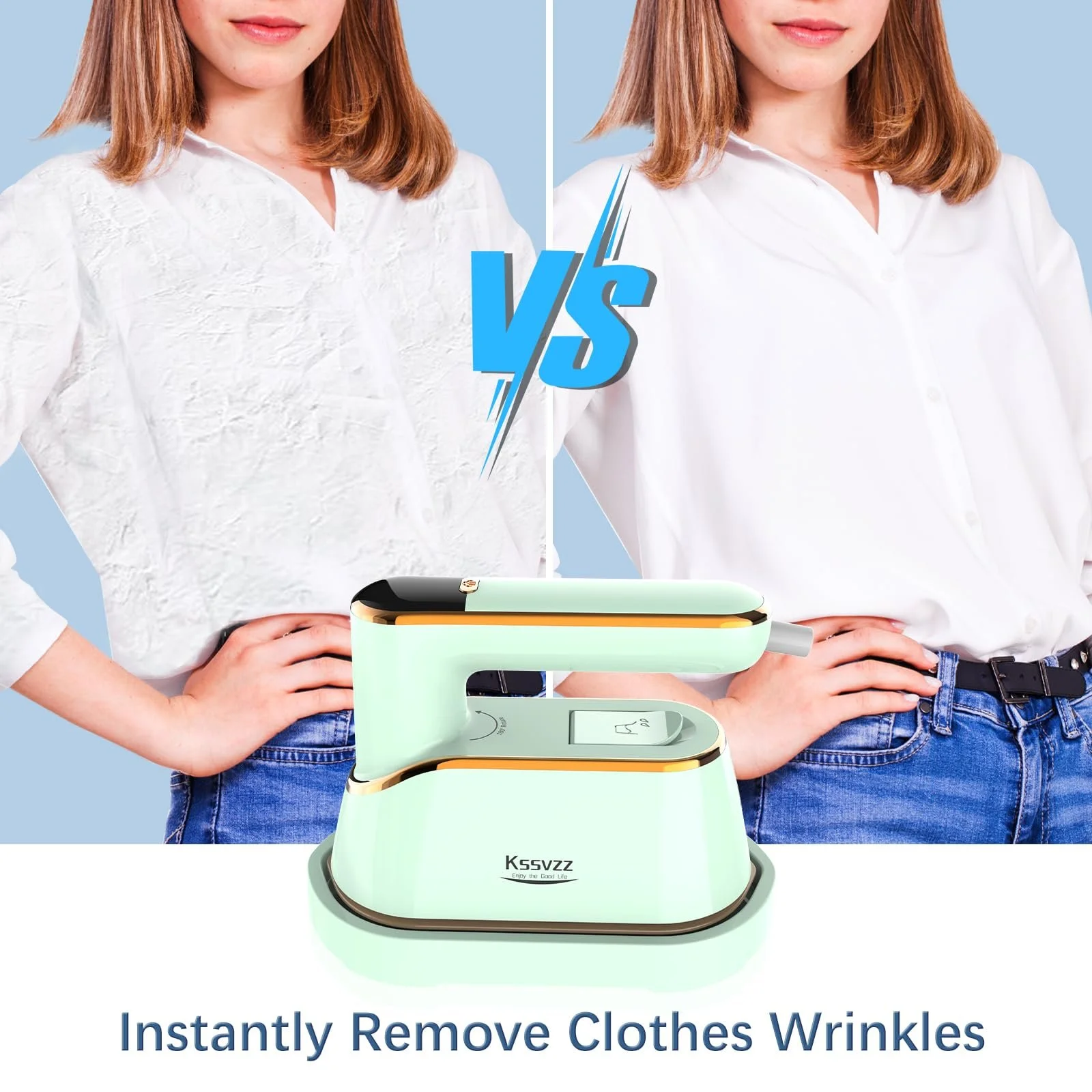 Вертикальний відпарювач Kssvzz 2-in-1 1200 Вт LCD Display Foldable Green, фото №5