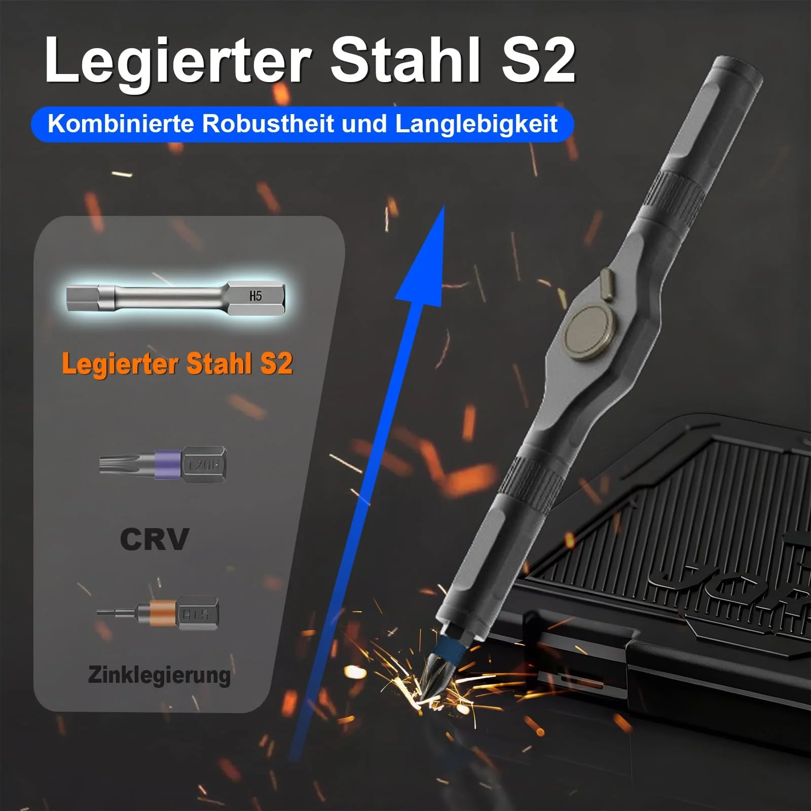 Набір реверсивних викруток 1/4 32-в-1 S2 Steel, фото №4