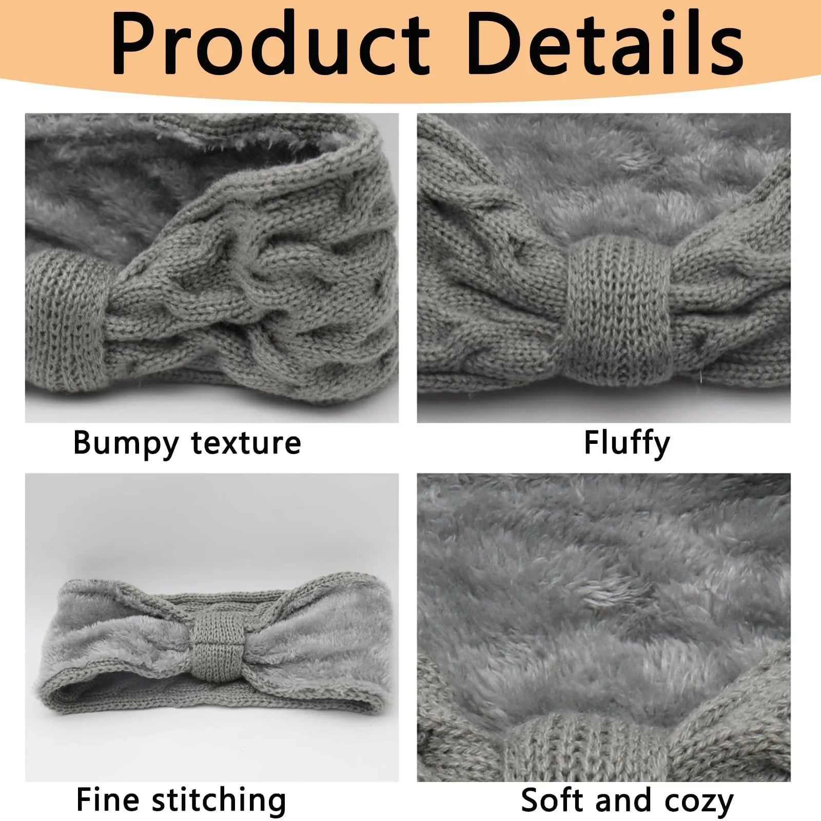 Пов'язка на голову зимова жіноча, фото №3