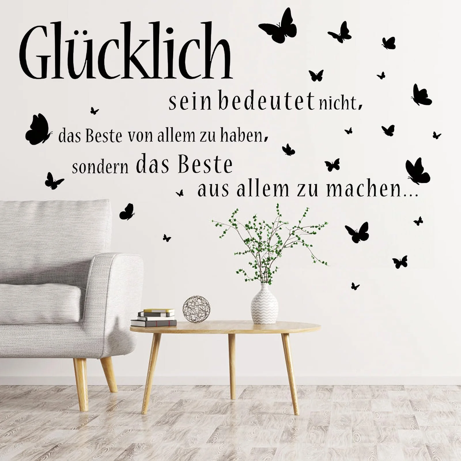 Наклейка на стіну Living Room Sayings Метелики Чорний 90 x 30 см, фото №1