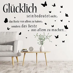 Наклейка на стіну Living Room Sayings Метелики Чорний 90 x 30 см - Фото 1