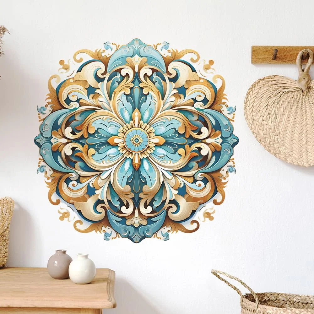 Наклейка на стену HGDESIGN Мандала Сине-зеленая 56 x 56 см, фото №4
