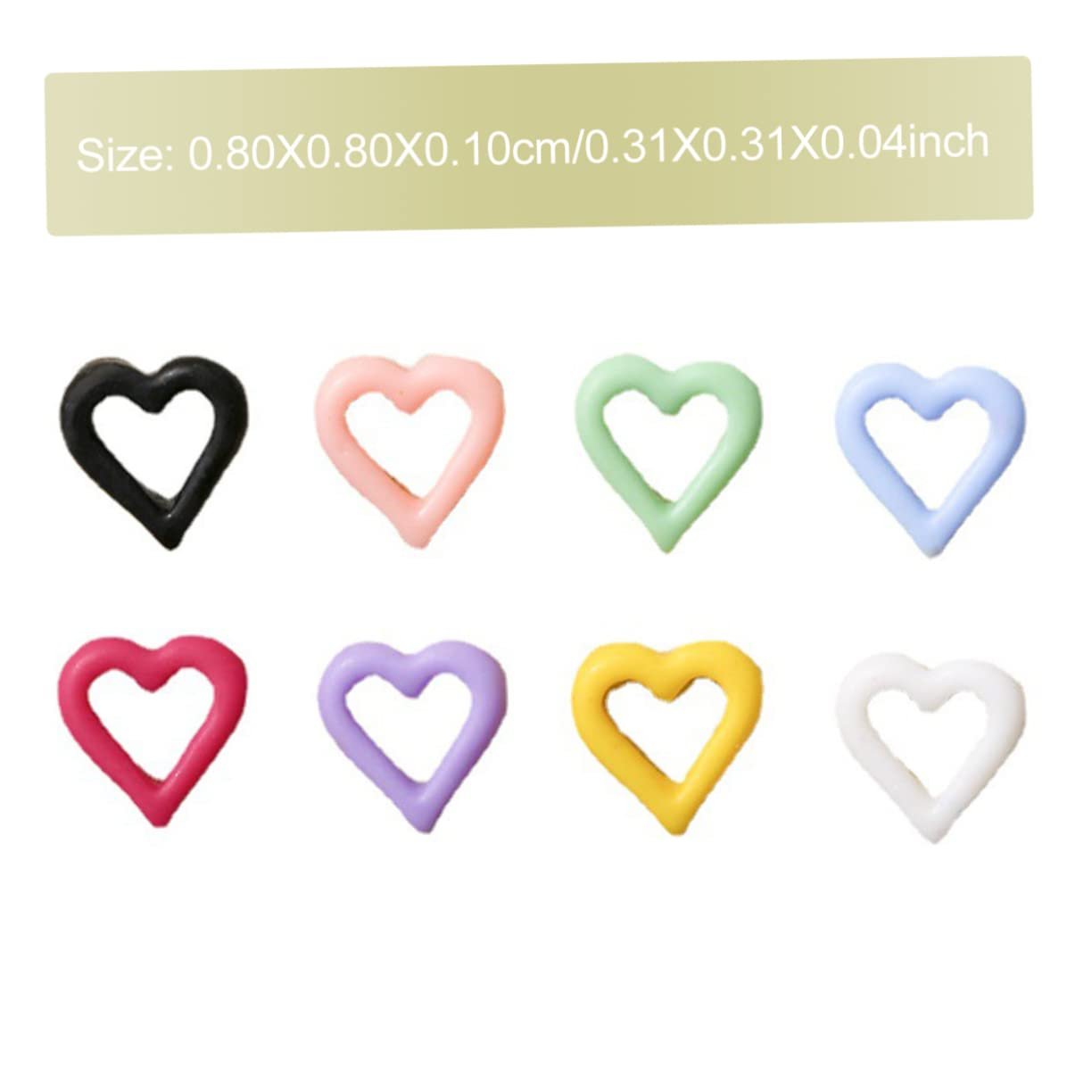 Наклейки для нігтів у формі серця Healeved, 100 шт., фото №2