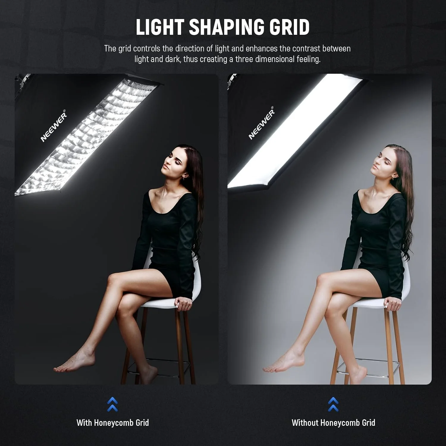 Софтбокс прямоугольный NEEWER / 60x90см / Черный, фото №2