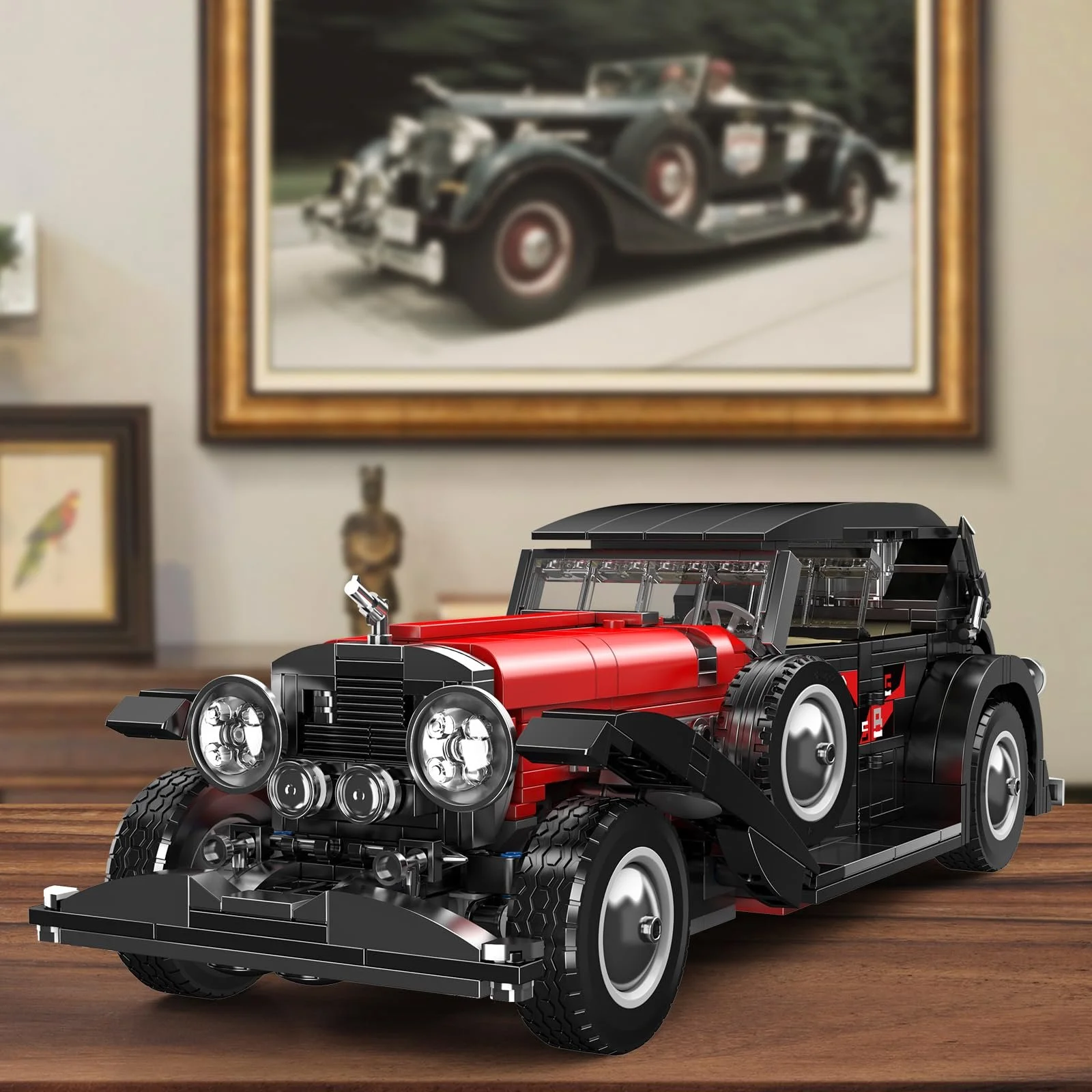 Конструктор Mould King Винтажный Автомобиль MOC Technik 10114, набор строительных блоков, модель спортивного автомобиля, набор блоков для зажима для детей/взрослых коллекционеров (1308+), фото №3