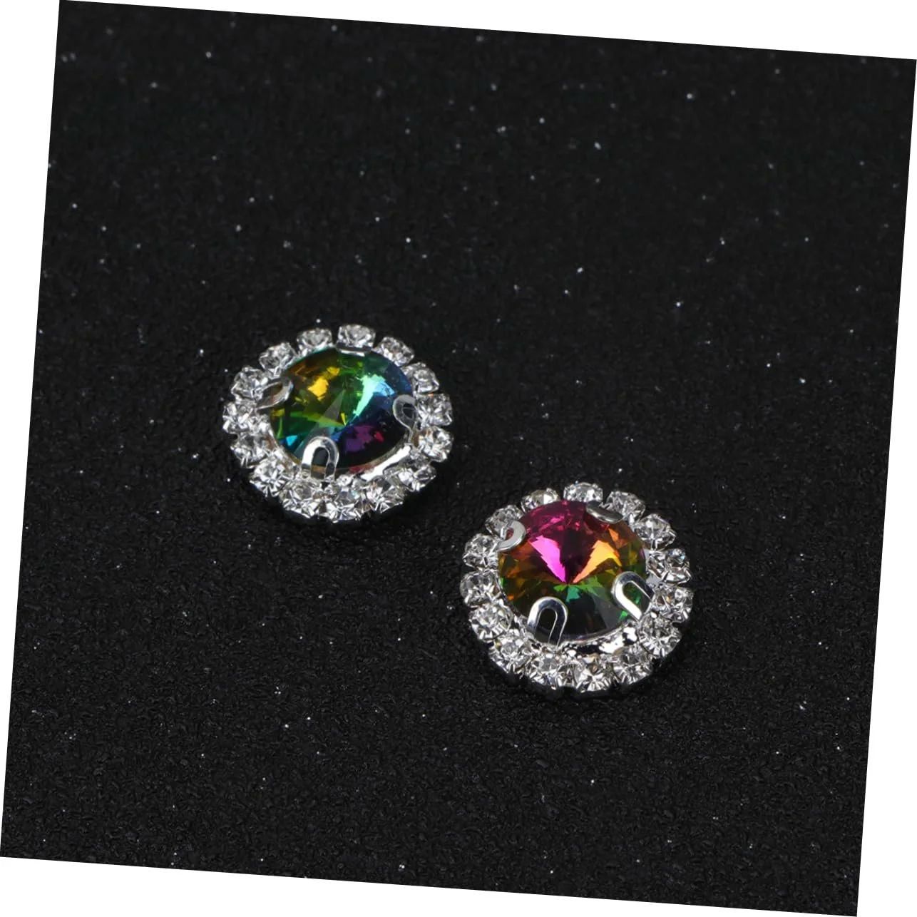 Стрази STOBOK 40 шт. Різнокольорові кристали з пласким дном для весільних та святкових прикрас, блискучі акценти для рукоділля, райдужні, фото №2