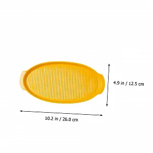 Форма для запекания Керамическая Овальная с двумя ручками Желтая Малая synthetic.ua - Фото 1