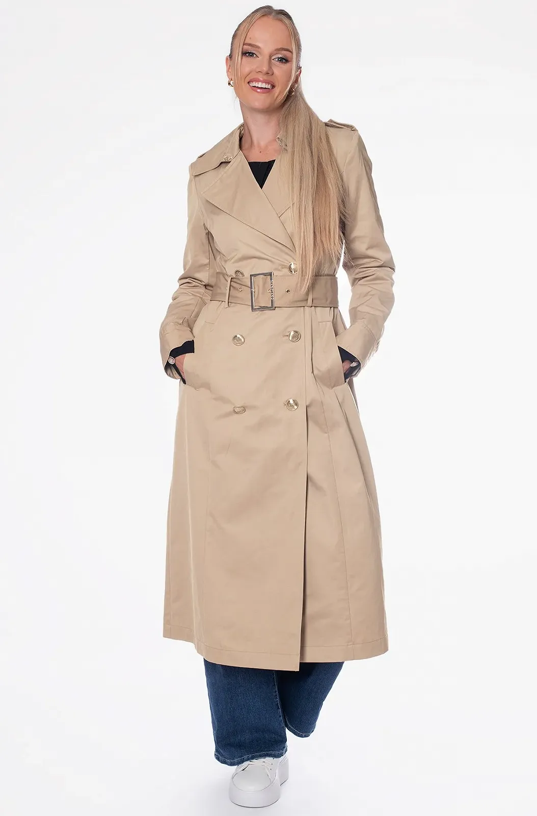 Женское пальто тренч Guess by Marciano Бежевый - 42, фото №1