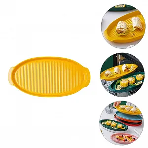 Форма для запікання керамічна овальна з двома ручками термостійка жовта малий формат synthetic.ua - Фото 1